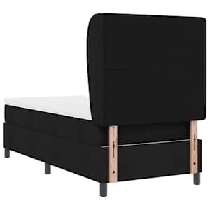 Postel s boxspringem s čelo Černá 90 x 190 cm textil - obrázek 9