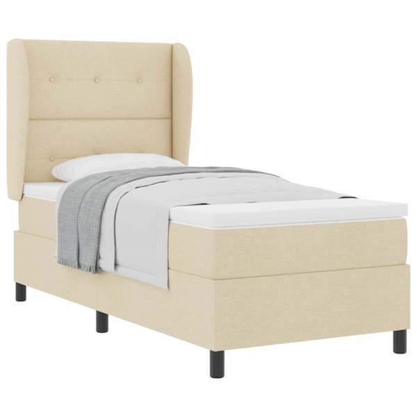 vidaXL Karbi vedrumadrats peaga cream 90 x 190 cm kangas
