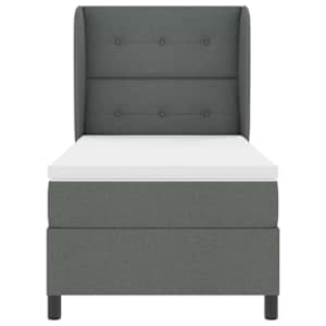 Postel s boxspringem s čelo Tmavě šedá 100 x 200 cm textil - obrázek 7