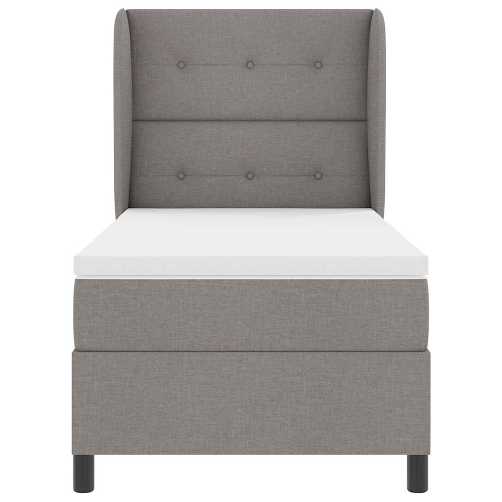 Postel s boxspringem s matrací s čelo Taupe 100 x 200 cm textil - obrázek 5