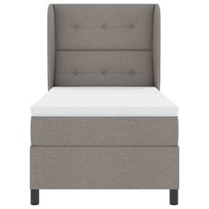Postel s boxspringem s čelo Taupe 100 x 200 cm textil - obrázek 5
