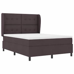 Postel s boxspringem s čelo Tmavě hnědá 140 x 190 cm textil - obrázek 5