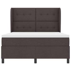 Postel s boxspringem s čelo Tmavě hnědá 140 x 190 cm textil - obrázek 7