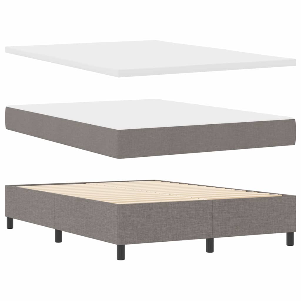 Postel s boxspringem s matrací s čelo Taupe 140 x 190 cm textil - obrázek 6