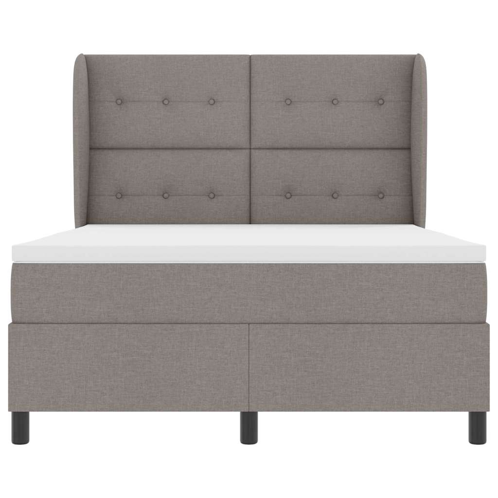 Postel s boxspringem s matrací s čelo Taupe 140 x 190 cm textil - obrázek 7