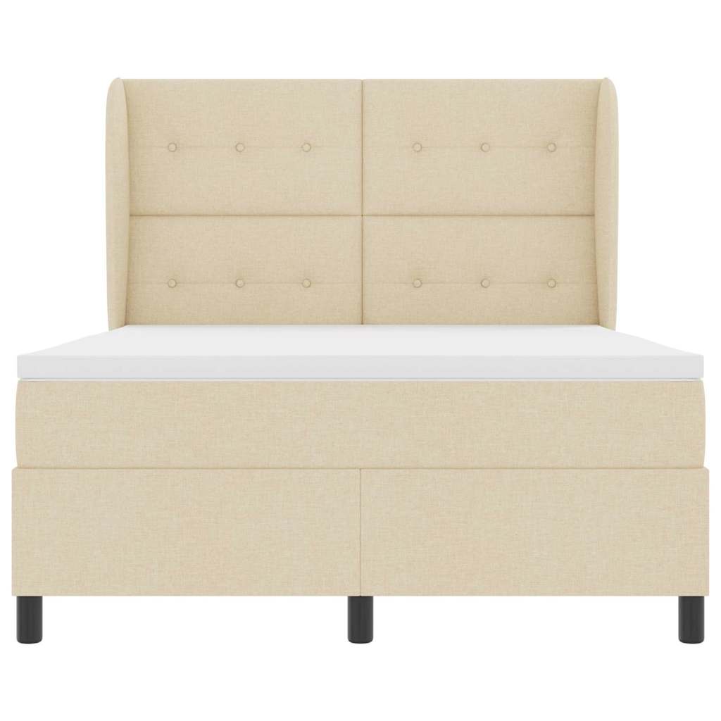 Postel s boxspringem s matrací Krémová 140 x 190 cm textil - obrázek 7