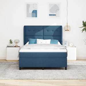 Postel s boxspringem s čelo Modrá 140 x 190 cm textil - obrázek 3