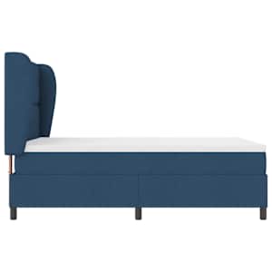 Postel s boxspringem s čelo Modrá 140 x 190 cm textil - obrázek 8