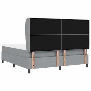 Postel s boxspringem s čelo Světle šedá 180 x 200 cm textil - obrázek 9