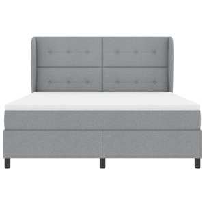 Postel s boxspringem s čelo Světle šedá 180 x 200 cm textil - obrázek 7