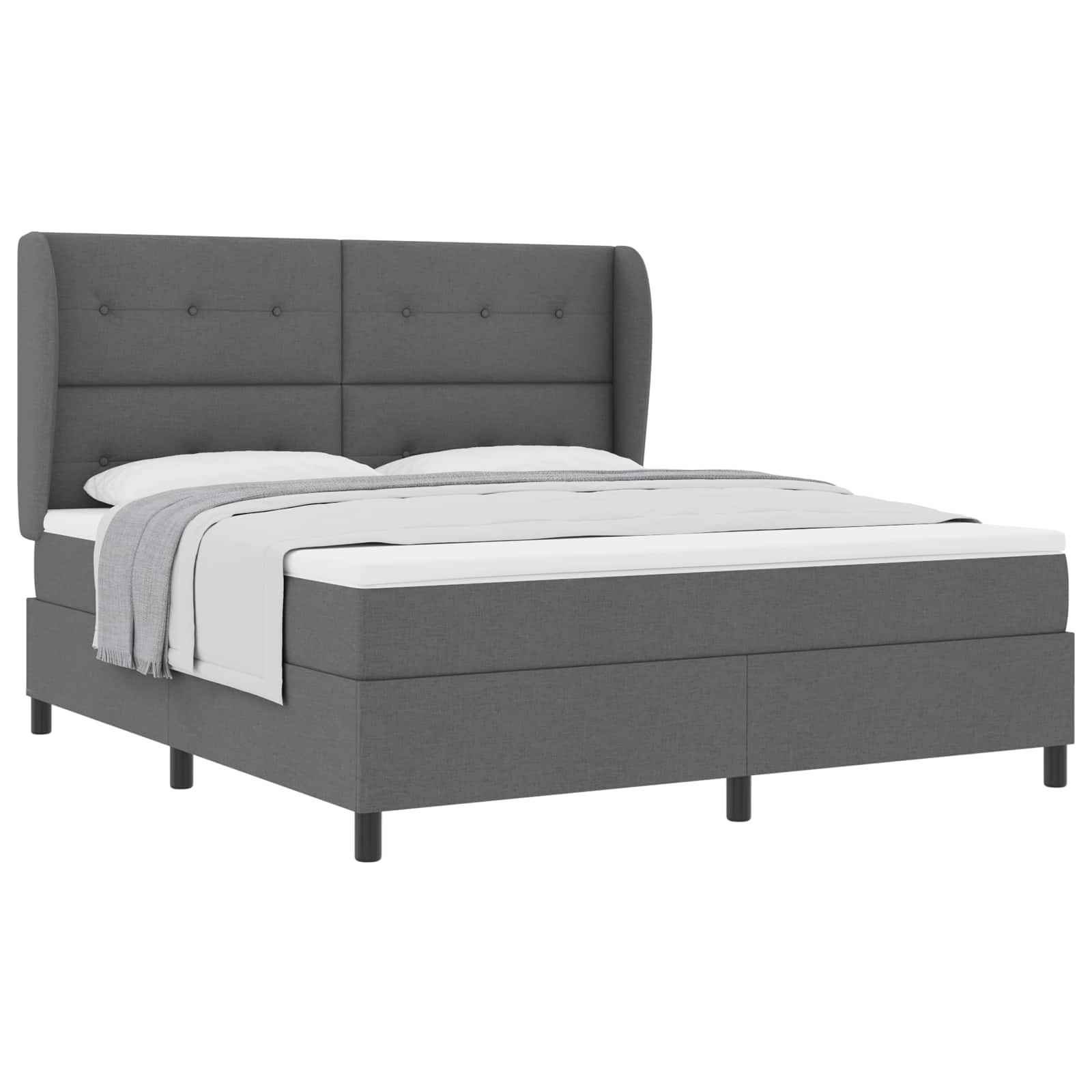 Thumbnail - vidaXL Boxspringbett mit Matratze Dunkelgrau 180 x 200 cm Stoff