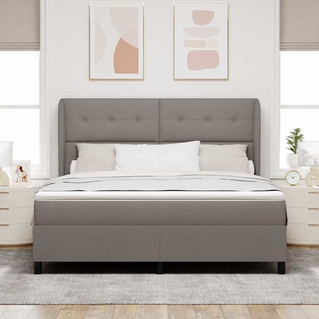 Thumbnail - vidaXL Boxspringbett mit Matratze Taupe 180 x 200 cm Stoff