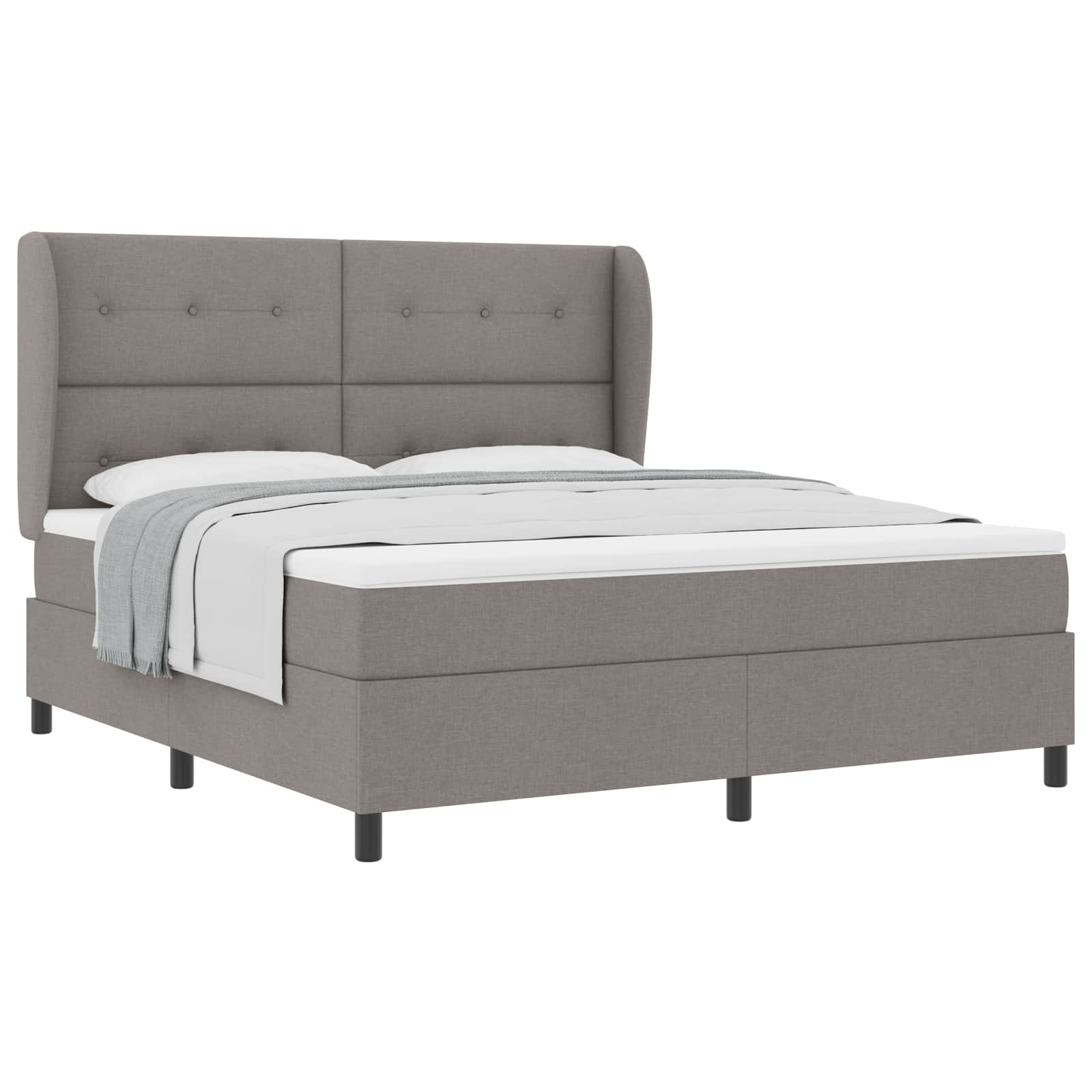 Postel s boxspringem s matrací s čelo Taupe 180 x 200 cm textil - obrázek 2