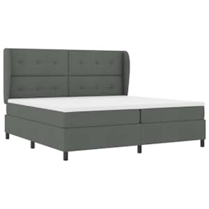 Postel s boxspringem s čelo Tmavě šedá 200 x 200 cm textil - obrázek 5