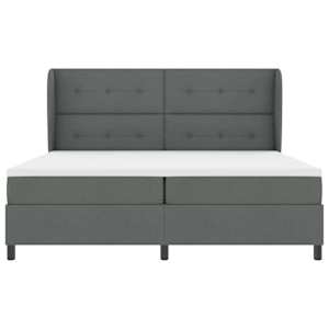 Postel s boxspringem s čelo Tmavě šedá 200 x 200 cm textil - obrázek 7