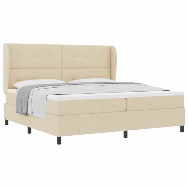 vidaXL Karbi vedrumadrats peaga cream 200 x 200 cm kangas