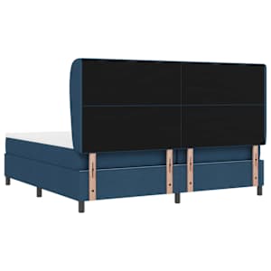 Postel s boxspringem s čelo Modrá 200 x 200 cm textil - obrázek 7