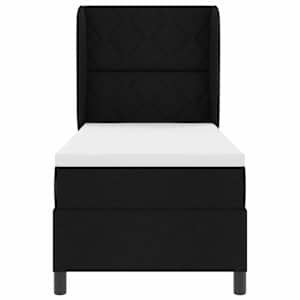 Postel s boxspringem s čelo Černá 80 x 200 cm textil - obrázek 7