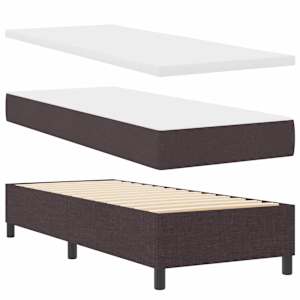 Postel s boxspringem s čelo Tmavě hnědá 80 x 200 cm textil - obrázek 5