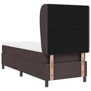 Postel s boxspringem s čelo Tmavě hnědá 80 x 200 cm textil - obrázek 9