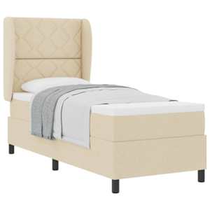Postel s boxspringem s matrací Krémová 80 x 200 cm textil - obrázek 2