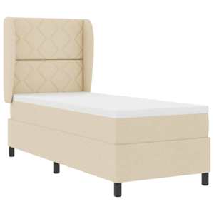 Postel s boxspringem s matrací Krémová 80 x 200 cm textil - obrázek 4