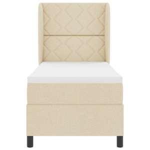Postel s boxspringem s matrací Krémová 80 x 200 cm textil - obrázek 7