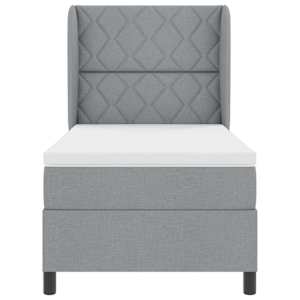 Postel s boxspringem s čelo Světle šedá 90 x 190 cm textil - obrázek 6