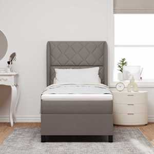 Postel s boxspringem s matrací s čelo Taupe 90 x 190 cm textil - obrázek 3