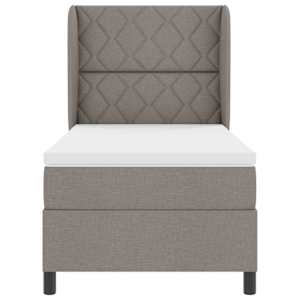 Postel s boxspringem s matrací s čelo Taupe 90 x 190 cm textil - obrázek 6