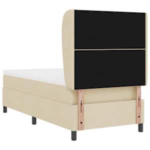 Postel s boxspringem s čelo Krémová 90 x 190 cm textil - obrázek 9