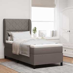 Postel s boxspringem s matrací s čelo Taupe 90 x 200 cm textil - obrázek 1