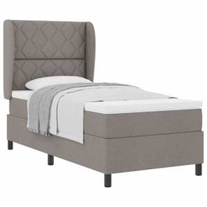 Postel s boxspringem s matrací s čelo Taupe 90 x 200 cm textil - obrázek 2