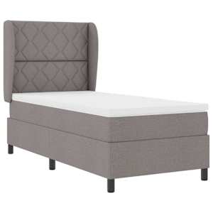 Postel s boxspringem s matrací s čelo Taupe 90 x 200 cm textil - obrázek 4