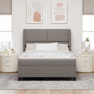Postel s boxspringem s čelo Taupe 140 x 200 cm textil - obrázek 3