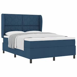 Postel s boxspringem s matrací s čelo Modrá 160 x 200 cm textil - obrázek 2
