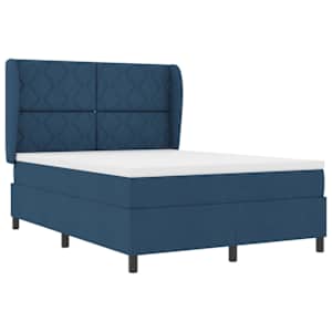 Postel s boxspringem s matrací s čelo Modrá 160 x 200 cm textil - obrázek 4