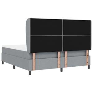 Postel s boxspringem s čelo Světle šedá 180 x 200 cm textil - obrázek 9