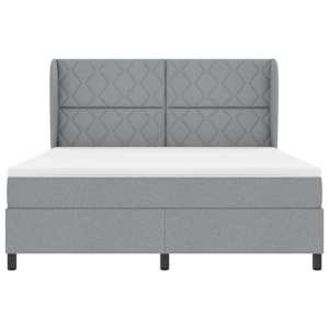 Postel s boxspringem s čelo Světle šedá 180 x 200 cm textil - obrázek 7