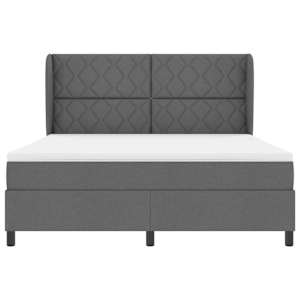 Postel s boxspringem s čelo Tmavě šedá 180 x 200 cm textil - obrázek 7