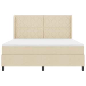 Postel s boxspringem s čelo Krémová 180 x 200 cm textil - obrázek 7