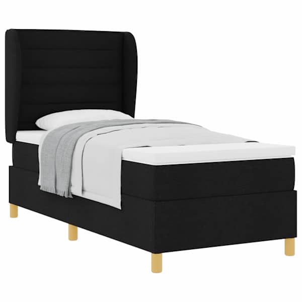 vidaXL Karbi vedrumadrats madratsiga peaga Must 200 x 80 cm kangas
