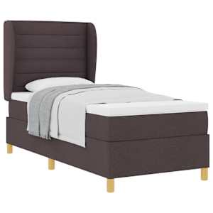 Postel s boxspringem s matrací Tmavě hnědá 200 x 80 cm textil - obrázek 2