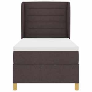 Postel s boxspringem s matrací Tmavě hnědá 200 x 80 cm textil - obrázek 7