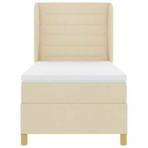 Postel s boxspringem s matrací Krémová 200 x 80 cm textil - obrázek 7