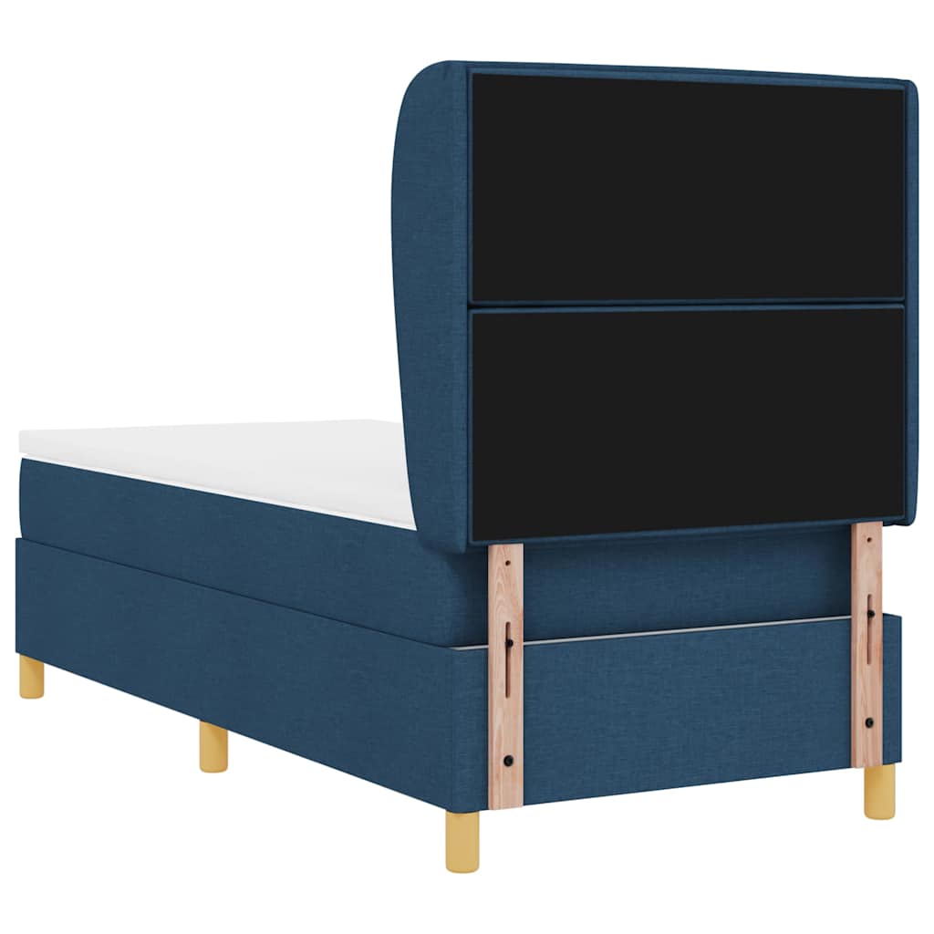 Postel s boxspringem s matrací s čelo Modrá 200 x 80 cm textil - obrázek 9