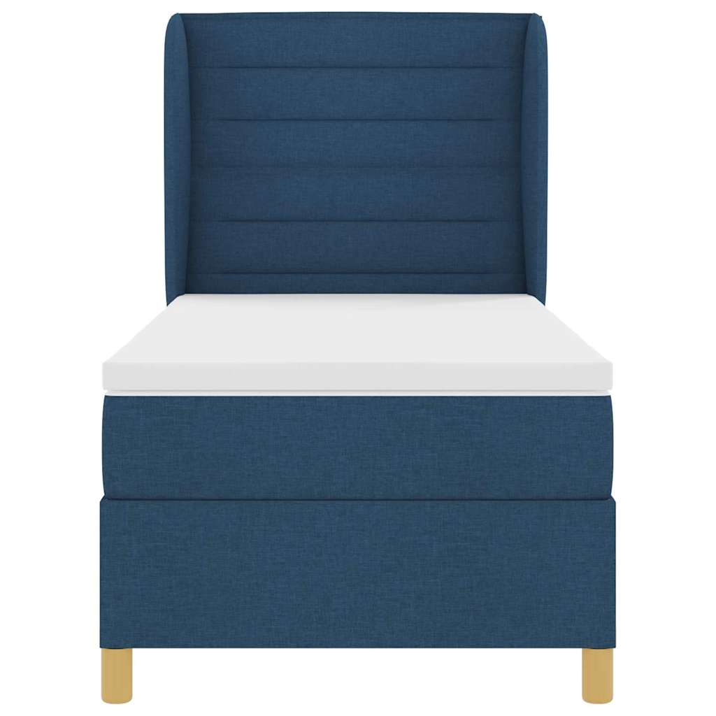Postel s boxspringem s matrací s čelo Modrá 200 x 80 cm textil - obrázek 7