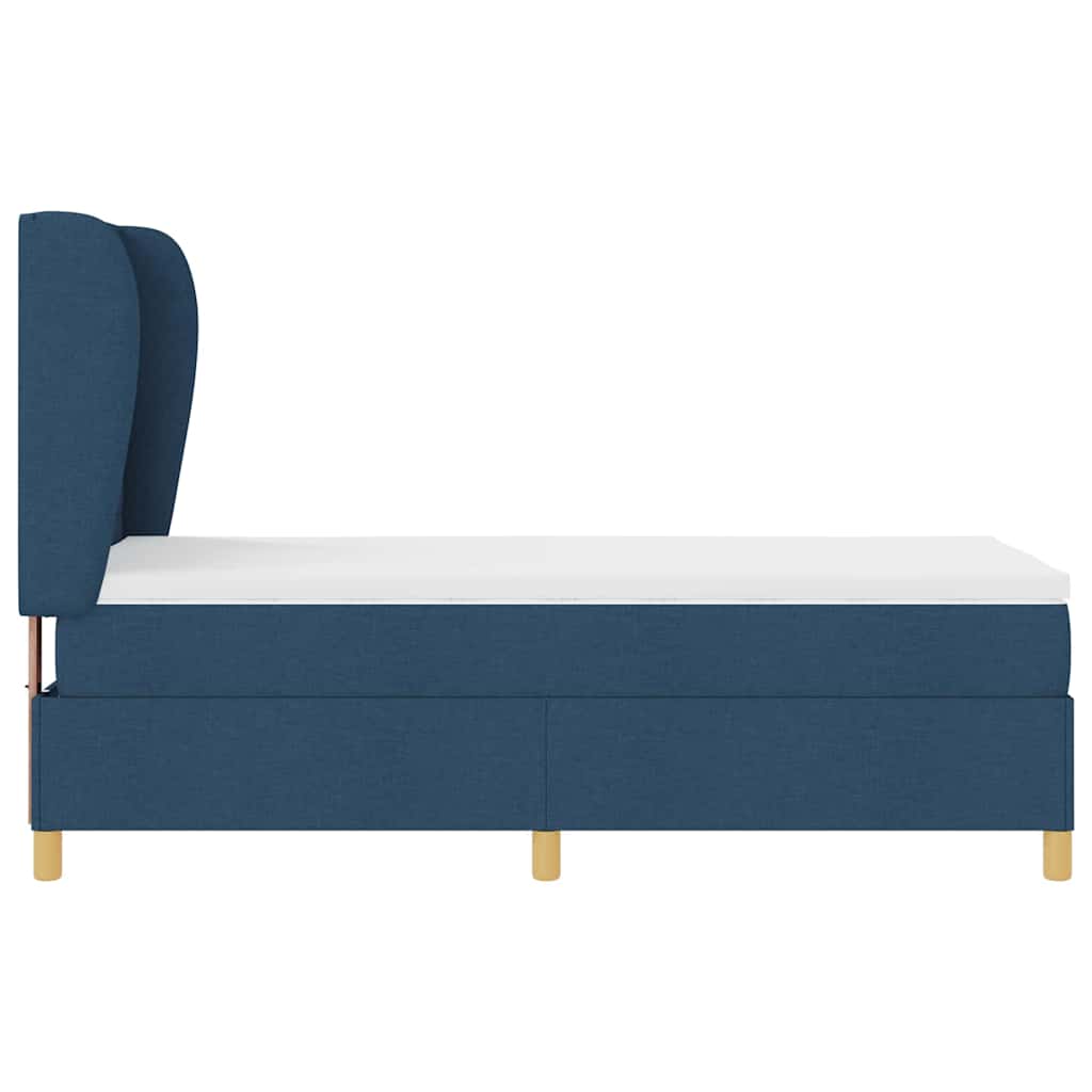 Postel s boxspringem s matrací s čelo Modrá 200 x 80 cm textil - obrázek 8