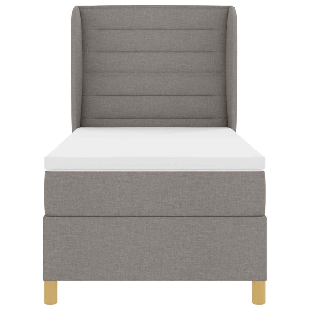 Postel s boxspringem s matrací s čelo Taupe 200 x 90 cm textil - obrázek 7