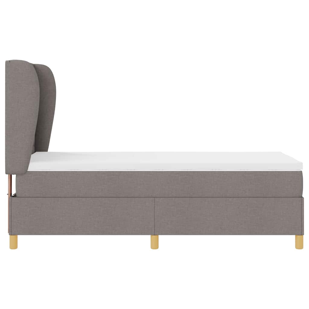 Postel s boxspringem s matrací s čelo Taupe 200 x 90 cm textil - obrázek 8